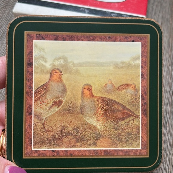 Vintage Pimpernel Game Bird Coaster Set x6 in original box - Picture 9 of 14